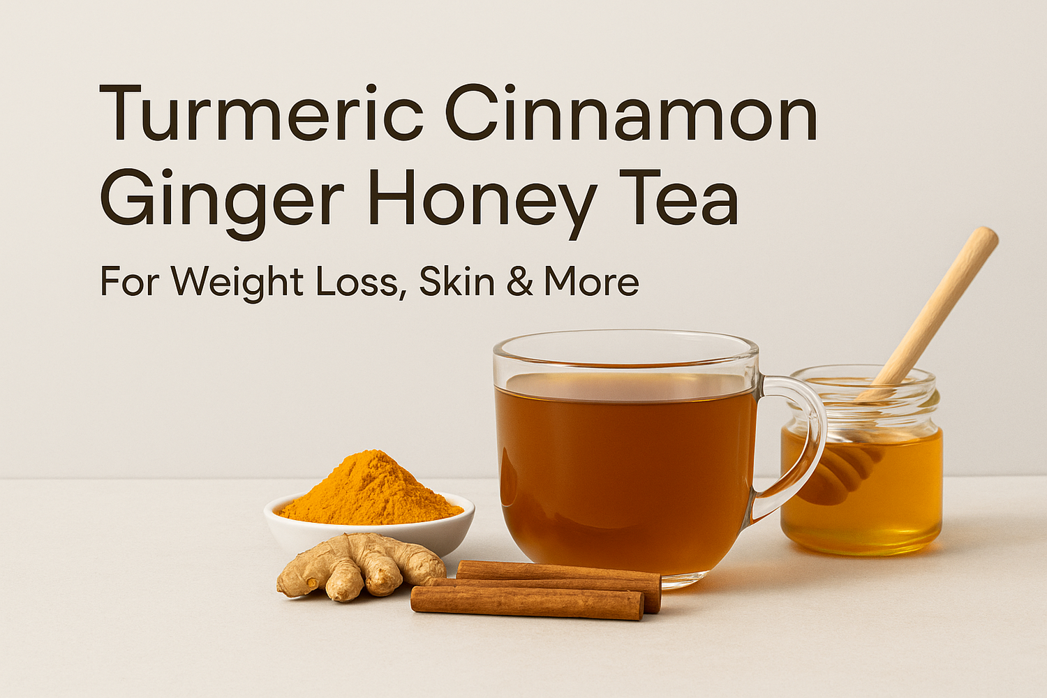 Turmeric Cinnamon Ginger Honey Tea For Weight Loss, Skin & More