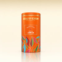  Beautiful tin caddy showcasing aromatic Tulsi Adrak tea with carefully selected Assam ctc tea and premium dried ginger 
