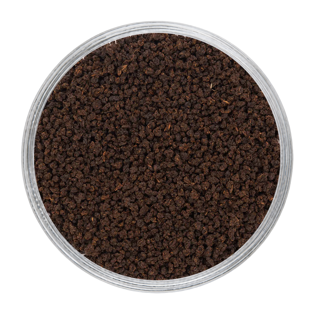  Zabardast Evening dry tea leaves showing rich colour, texture and granular appearance.