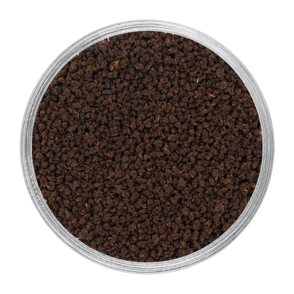  Zabardast Evening dry tea leaves showing rich colour, texture and granular appearance.
