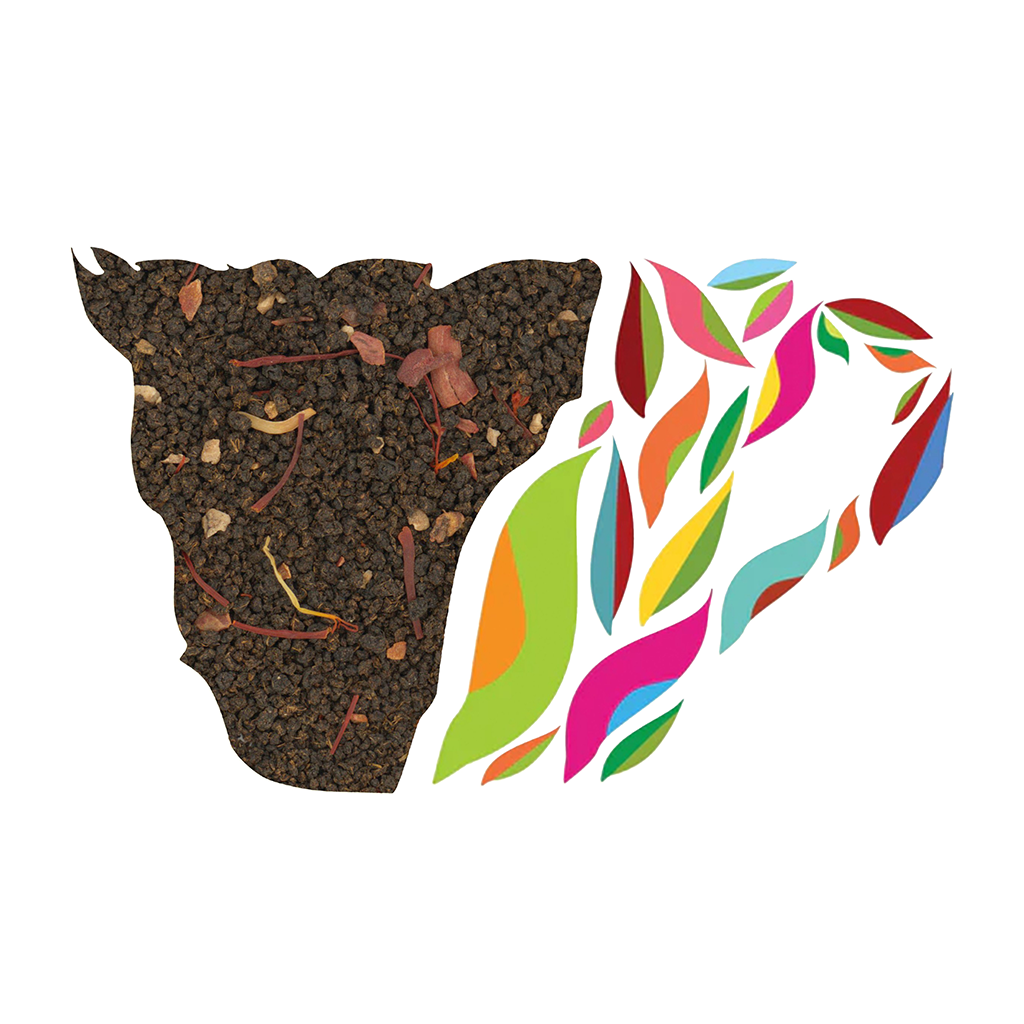 Premium Saffron Chai dry leaves blended with saffron strands and warming spices.